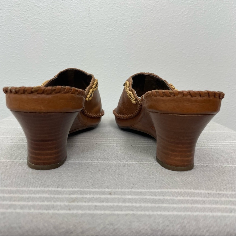 Clarks Artisan Empress Beaded Leather Wedge Sandals | Tan | Size 8 - Picture 7 of 12